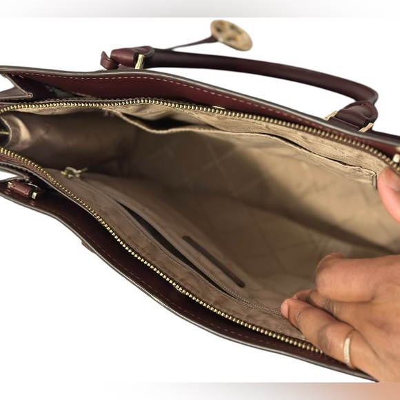 Michael Kors Burgundy Large Saffiano Leather Satchel - Picture 10 of 13